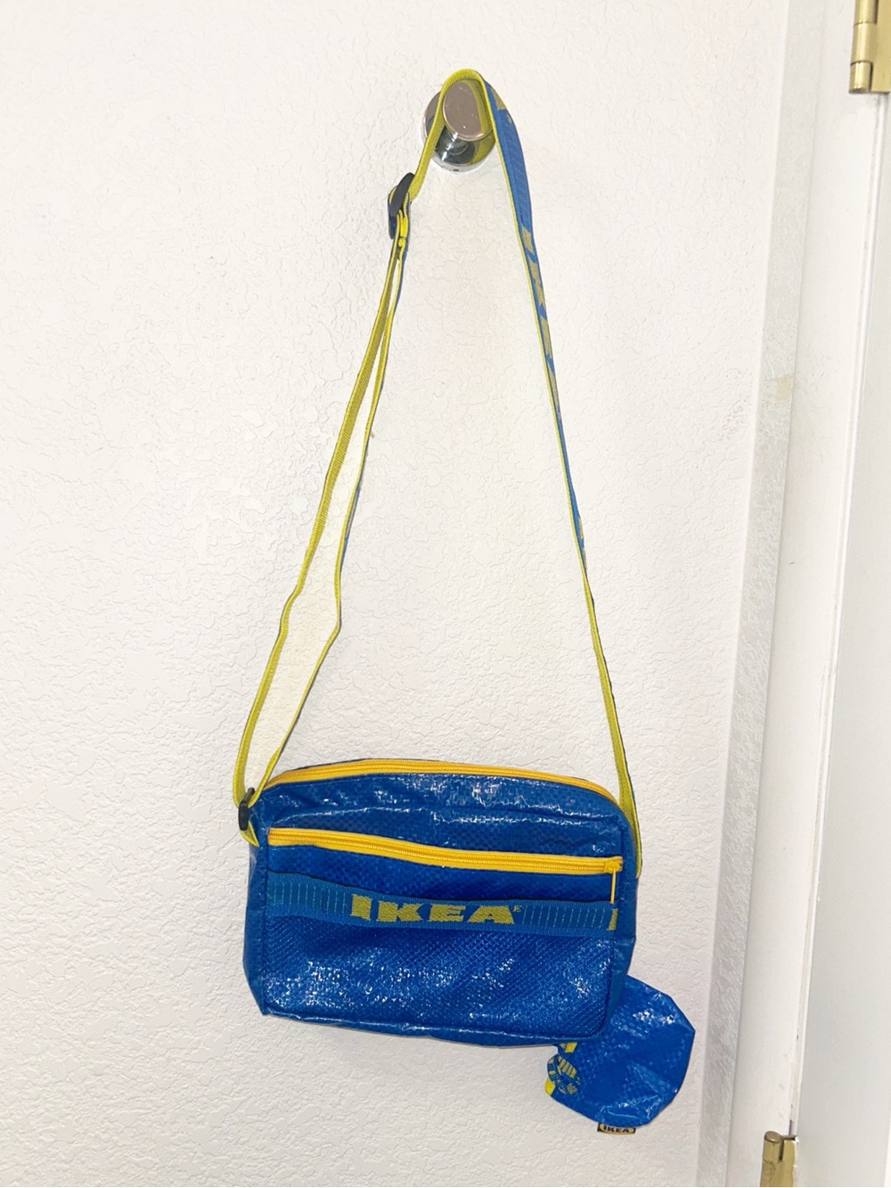 IKEA Bundle The Crossbody Blue Bag With Mini IKEA Duffle Bag Charm/Change Purse